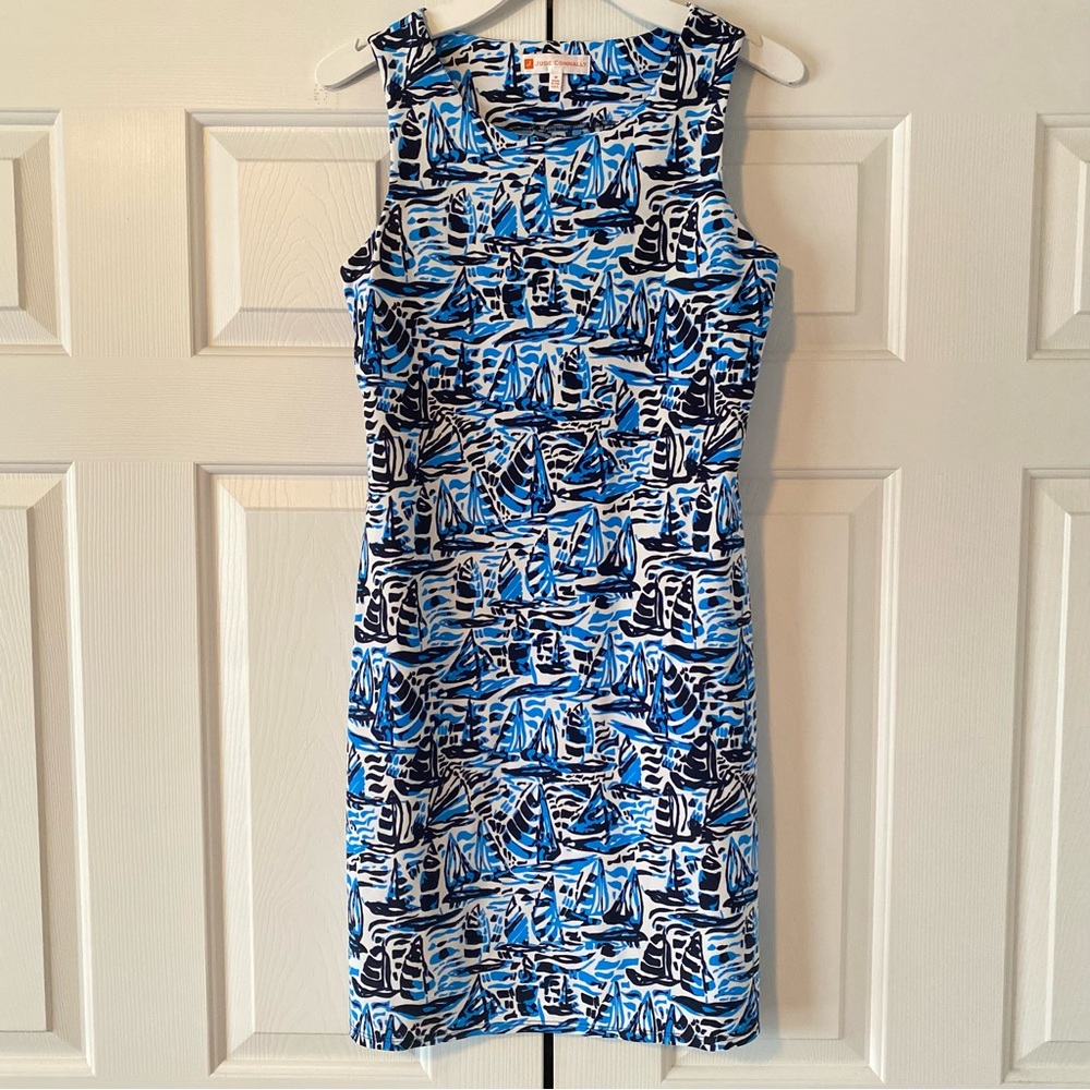 Jude Connally Blue and White Patterned Dress